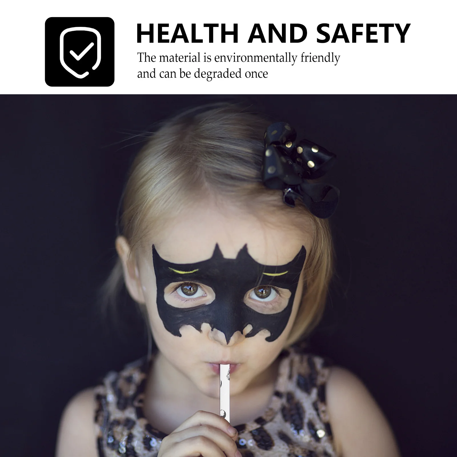 

100 Pcs Decorations Skull Paper Straws Drinking Individually Wrapped Decorate for Halloween Parties