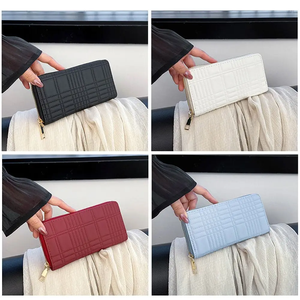 

Fashion PU Leather Wallets Zipper Large Capacity Credit Card Holder Multifunctional Long Purses Women