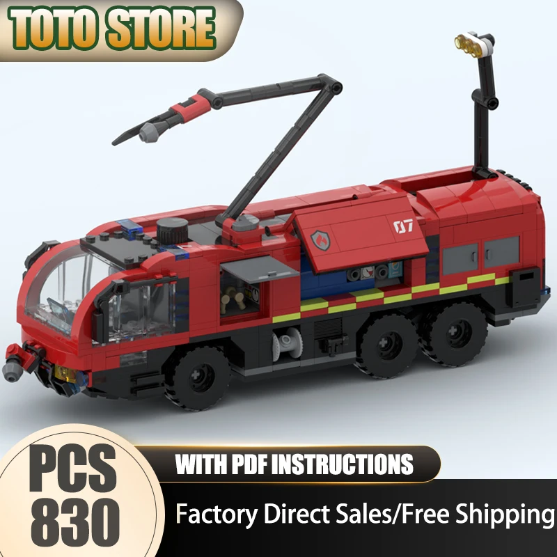 

Fire Fighting Model Moc Building Blocks Airport Fire Truck Model Technology Brick Assembly Urban Car Model Construction Toy