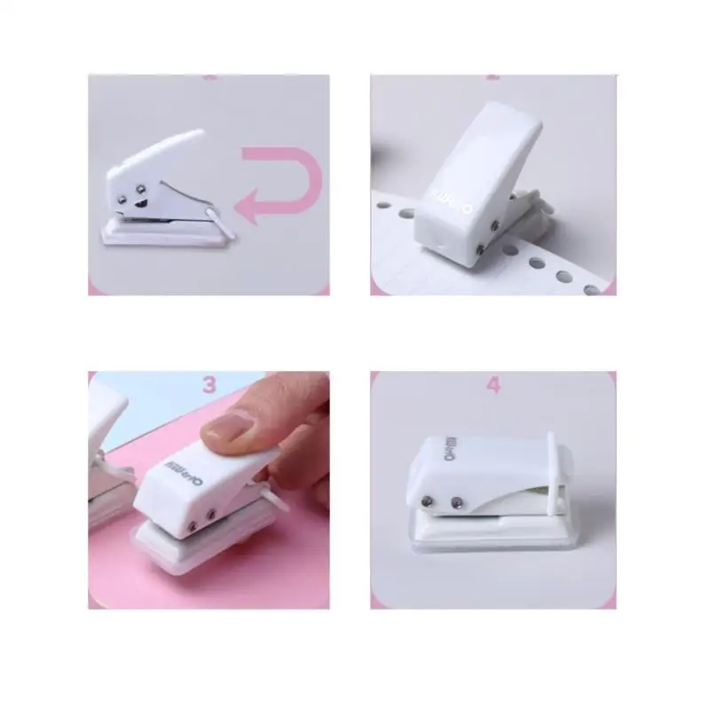 Cute Mini Single Hole Shape Punch for Planner Disc Ring DIY Paper Cutter Puncher  Craft Machine Offices Stationery