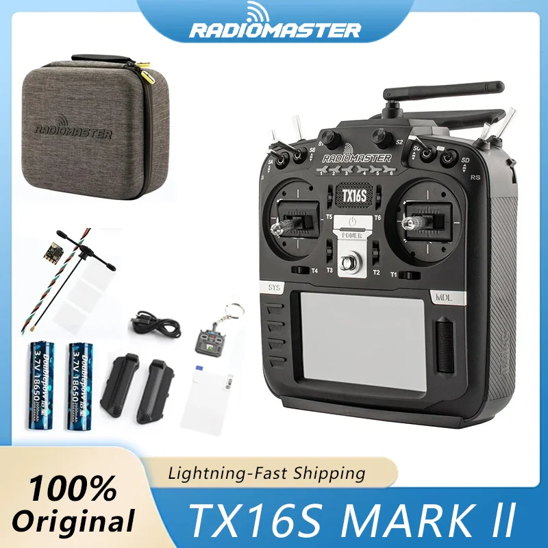 

RadioMaster TX16S MKII V4.0 ELRS 2.4GHz 16CH Transmitter Hall Sensor Gimbals 4-in-1 Module EdgeTX OpenTX for FPV Drone RC Car