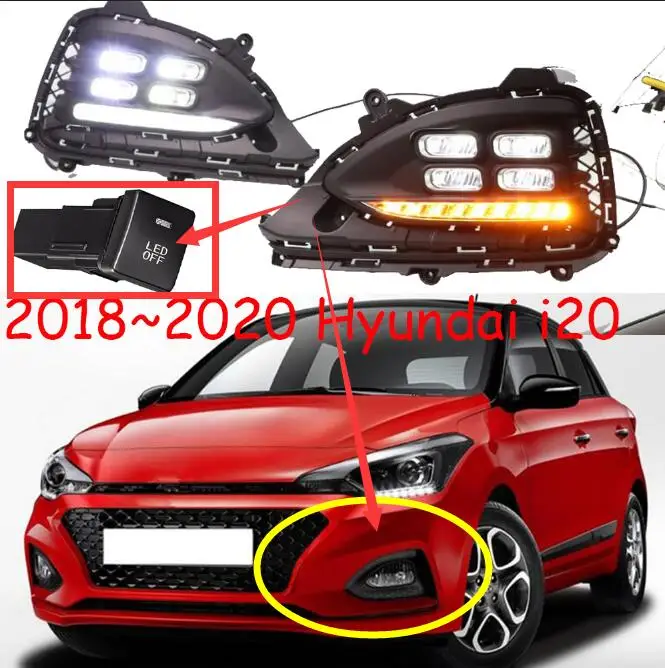 Video Display Car Styling For Hyundai I20 Daytime Light Car Accessories Dynamic LED I20 Bumper Lamp Daylight With Yellow