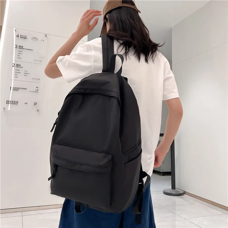 Sacs de lycée brodés personnalisés pour filles, sac à dos pour ordinateur portable d'étudiant, sac à dos scolaire pour femme, cartable noir pour adolescente