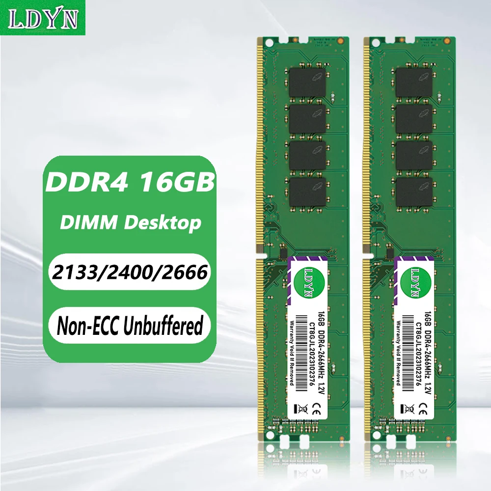 LDYN DDR4 16GB Desktop Memory Ram PC4 2133 2400 2666 3200Mhz 1.2V 288Pin 17000 19200 21300 Computer Non-ECC DIMM Memoria Ram