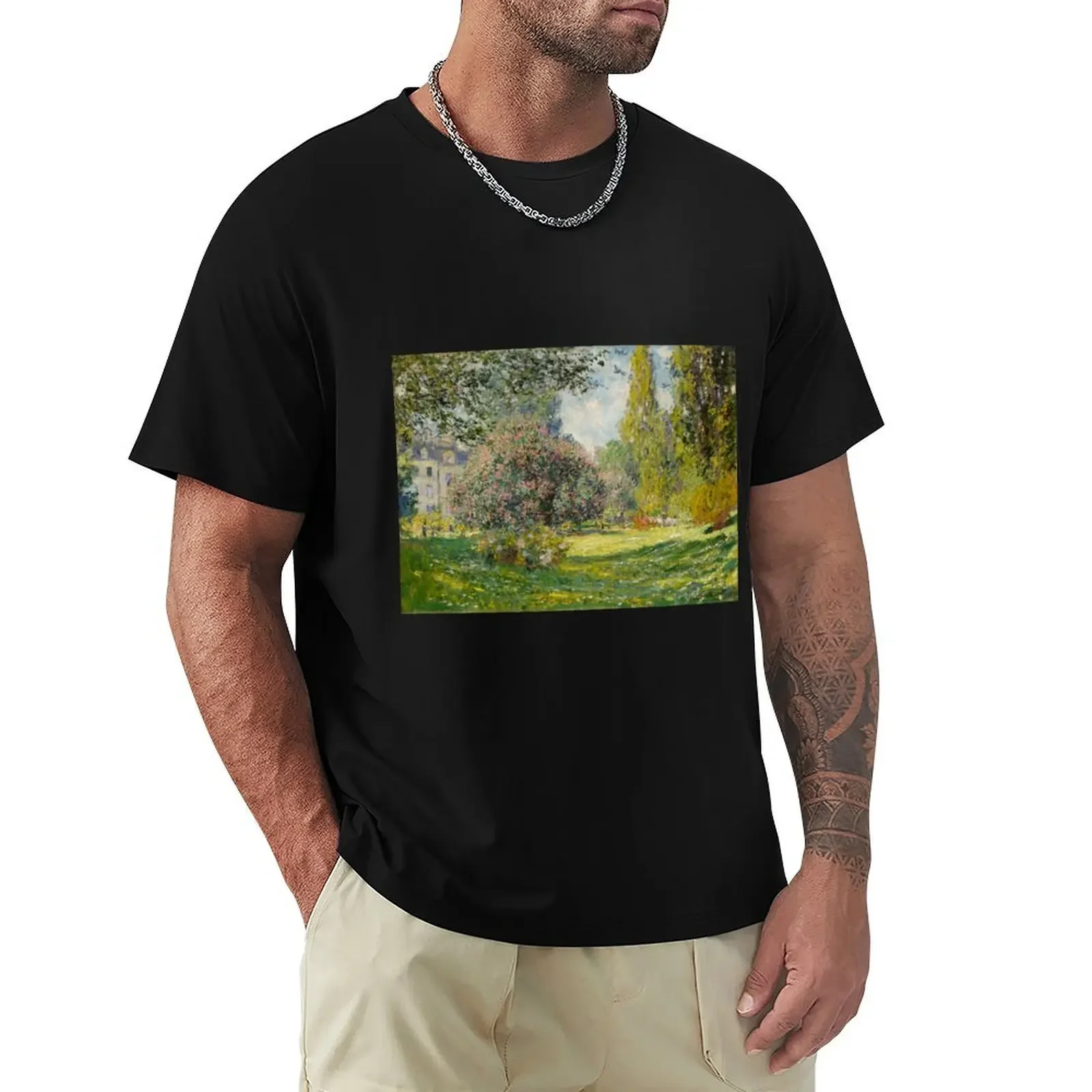 The Parc Monceau - Claude Monet T-Shirt tees anime figures korean fashion blue archive mens graphic t-shirts anime