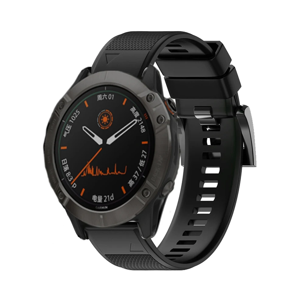 26 22 مللي متر سيليكون حزام الساعات ل Garmin Fenix 7 7X Pro 5 5X Plus 6 6X Pro Epix 3HR غريزة 2 الإفراج السريع ساعة المعصم الفرقة حزام