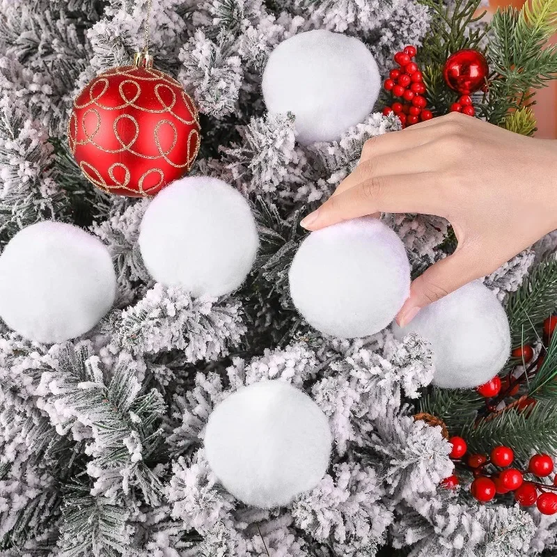 Soft Artificial Snowball Toy Indoor Snow Fight Ball White Plush Toss Ball Plush Snow Balls Throwing Game Christmas Decor Present