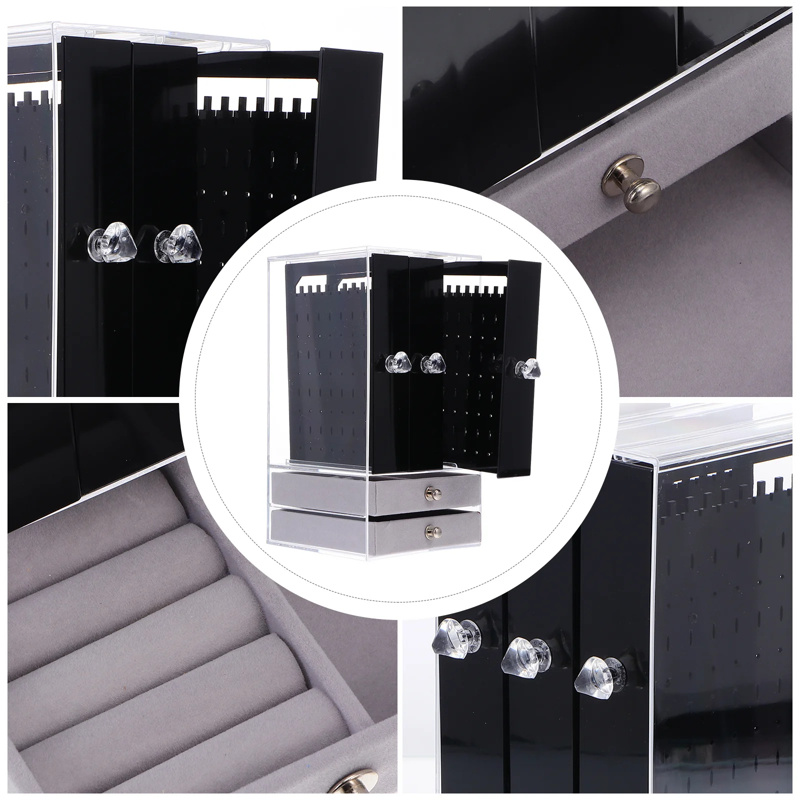 

1 шт., стеллаж для выставки товаров ювелирных изделий, прозрачный настольный органайзер, стильная подставка для хранения ювелирных изделий для серег, ожерелий, часов