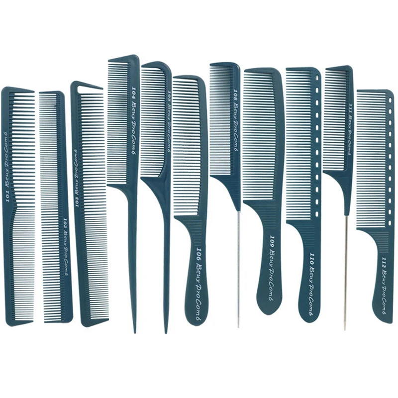 

12 Style Green Anti-static Hairdressing Combs Tangled Straight Hair Brushes Girls Ponytail Comb Pro Salon Hair Styling Tools