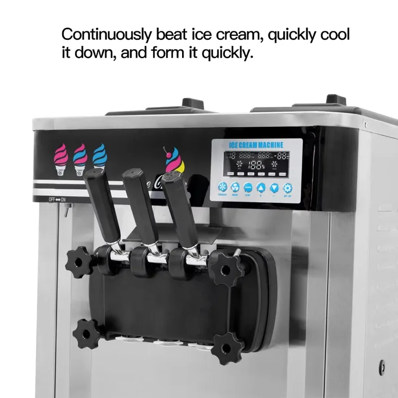 Ice Cream Making Machine Multi-Flavor Optional Structure Supports Vanilla Strawberry Chocolate Flavors For Diversified Dessert