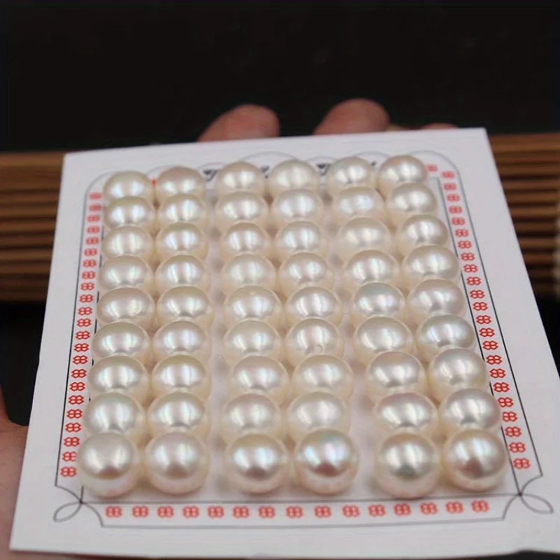 YWYC 1 Pair(2PCS) 5-9mm Natural Freshwater Pearl Beads DIY for Earrings and Jewlery Making Beads