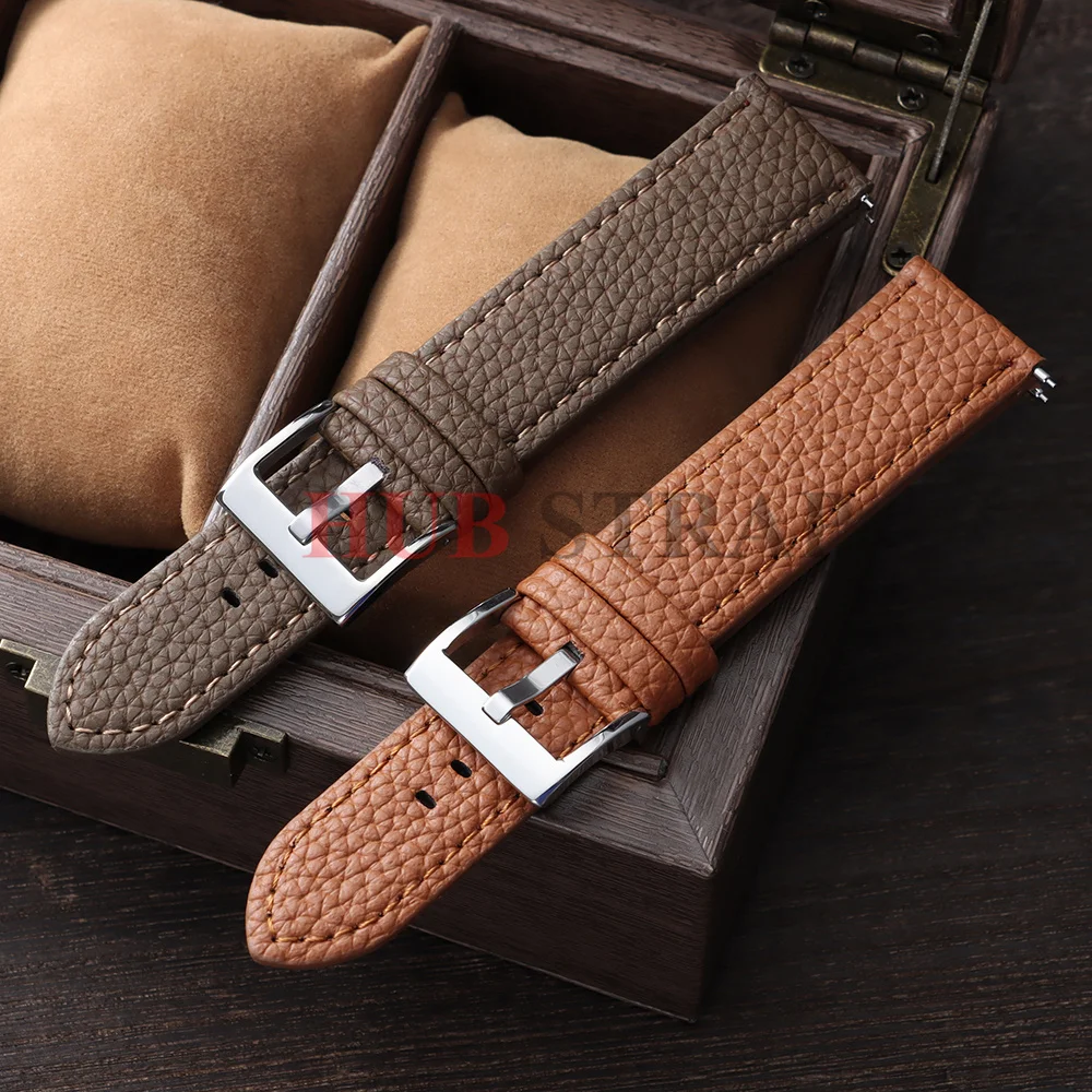 18mm 20mm 22mm Handmade Palm Pattern Leather Watch Strap Quick Release Watch Band Khaki Star Bracelet Soft Universal Wristbands