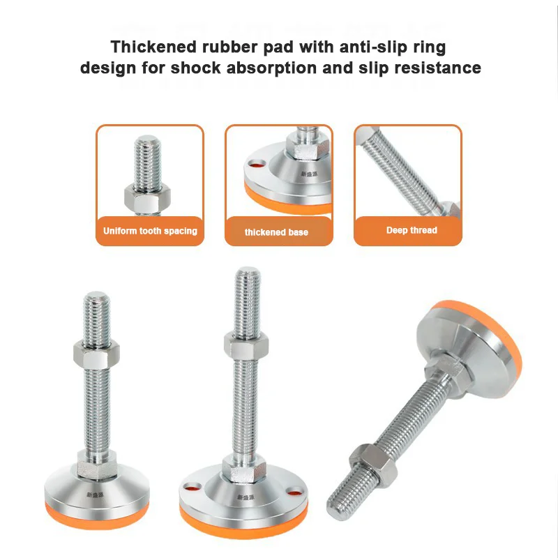 1Pcs Adjustable Support Feet - Vibration Damping Leveling Pads for Industrial Equipment/Workbench/Cabinet Legs M8-M20 Thread