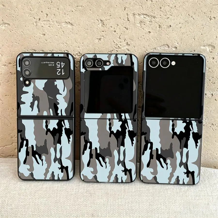 Abstract Camouflage Back Phone Cover Funda Case for Samsung Galaxy Flip7 FE Flip5 Flip6 Flip4 Z Flip 7 6 5 4 3 Flip3