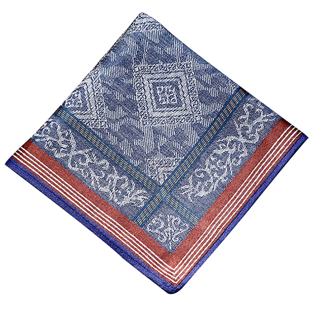 Soft Absorb Sweat Men's Handkerchief Man Pocket Cotton Vintage Handkerchiefs Royal Blue Bandana