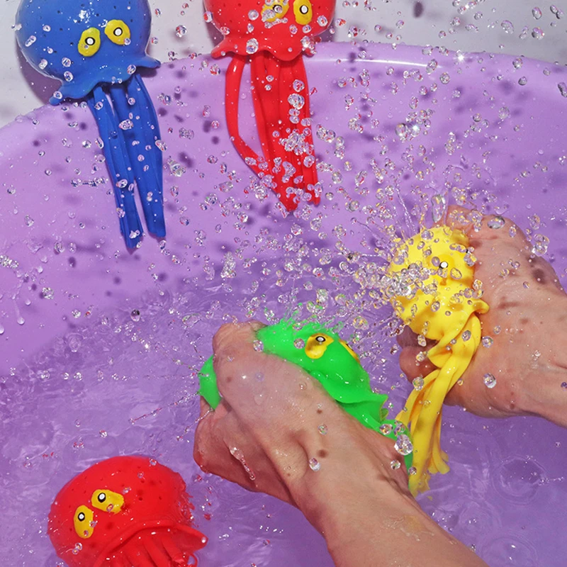 4 colori spugna assorbente polpo giocattoli da bagnetto per bambini spremere giocattoli antistress piscina estiva gioca giocattolo d'acqua per bambini