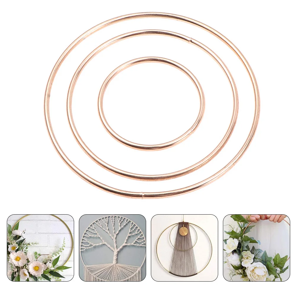 

6Pcs Dream Catcher Rings Metal Floral Hoops Round DIY Wreath Frames Macrame Rings Dreamcatcher Making Craft Supplies Gift