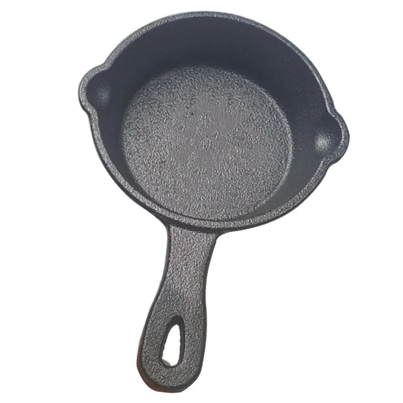 8.5cm Small Fry Pan Steak Pot Non Stick Cast Iron Material Wok Pans with Handle for Home Induction Electric Gas Cooktop A0KF