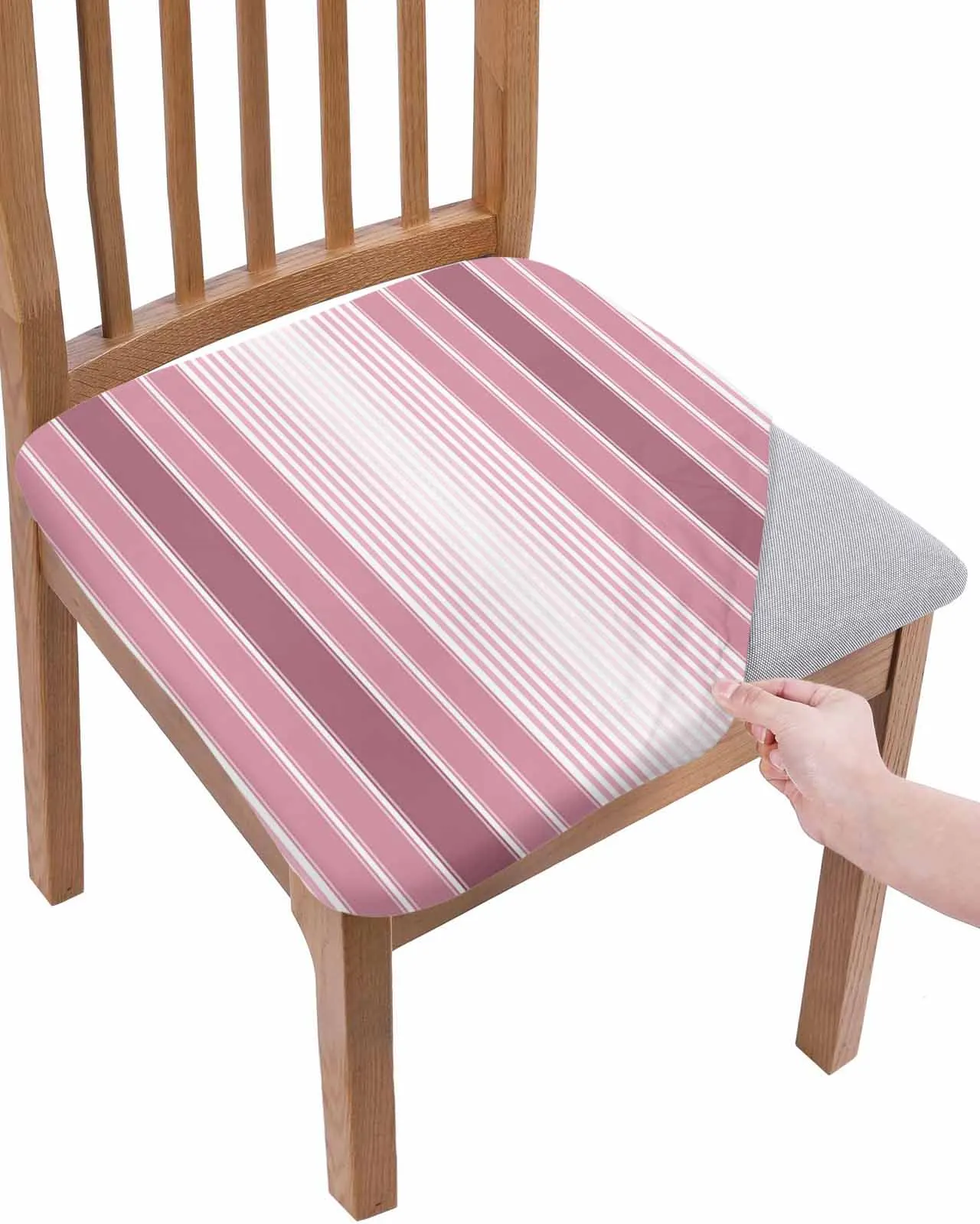 

Minimalist Pink Stripe Farm Elasticity Chair Cover Office Computer Seat Protector Case Home Kitchen Chair Slipcovers