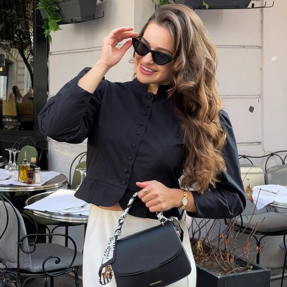 

Talenza Women's Fashion Short Jacket Elegant Solid Slim Streetwear Jacket Autumn Luxury Chic Party Looks Female Coats Outwear