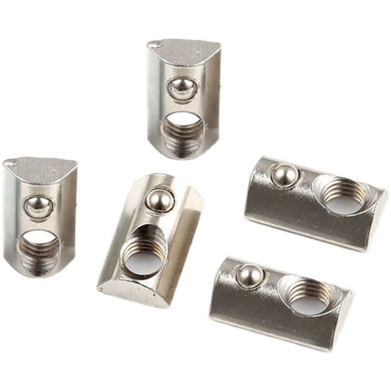 M3 M4 M5 M6 M8 Nakrętka w kształcie litery T ze sprężyną rolkową z kulką do wytłaczania aluminium z profilami serii 20/30/40/45 Nakrętki aluminiowe — zdjęcie 6