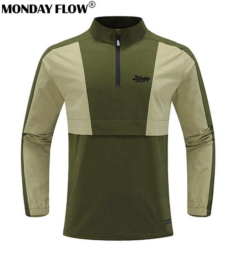 Monday Flow New Autumn Autumn Men's Golf Wear, High Quality Windproof Slim Golf Jacket, Fashion Casual Golf Sportswear