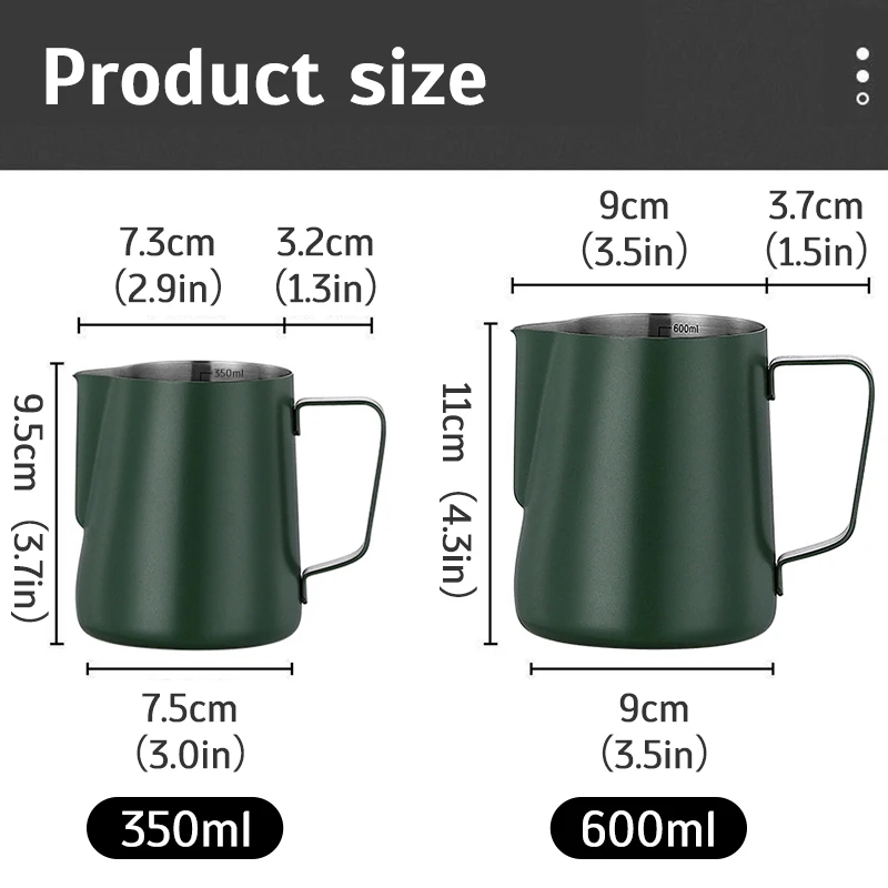 Coffee Milk Frothing Jug Latte Art Milk Frother Pitcher Stainless Steel Measurement Jug Espresso Barista Tool Coffee Accessories