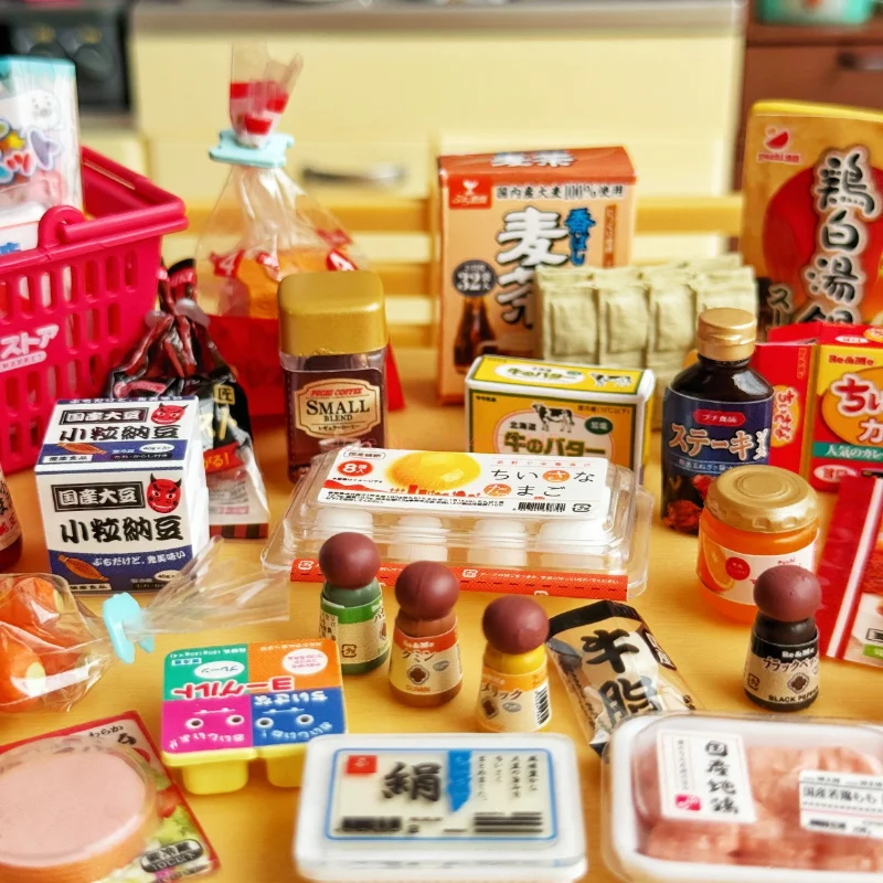 8pcs Original Re-Ment Supermarket Special Offer Day Miniature Scene Vegetable Bread Mini Scene Convenience Store Blind Box