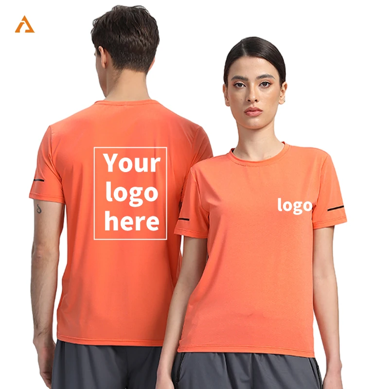 Wholesale Breathable Running T Shirts Custom Printing Gym Fitness T-shirts Blank Polyester Quick Dry Sports T Shirt For Men R661