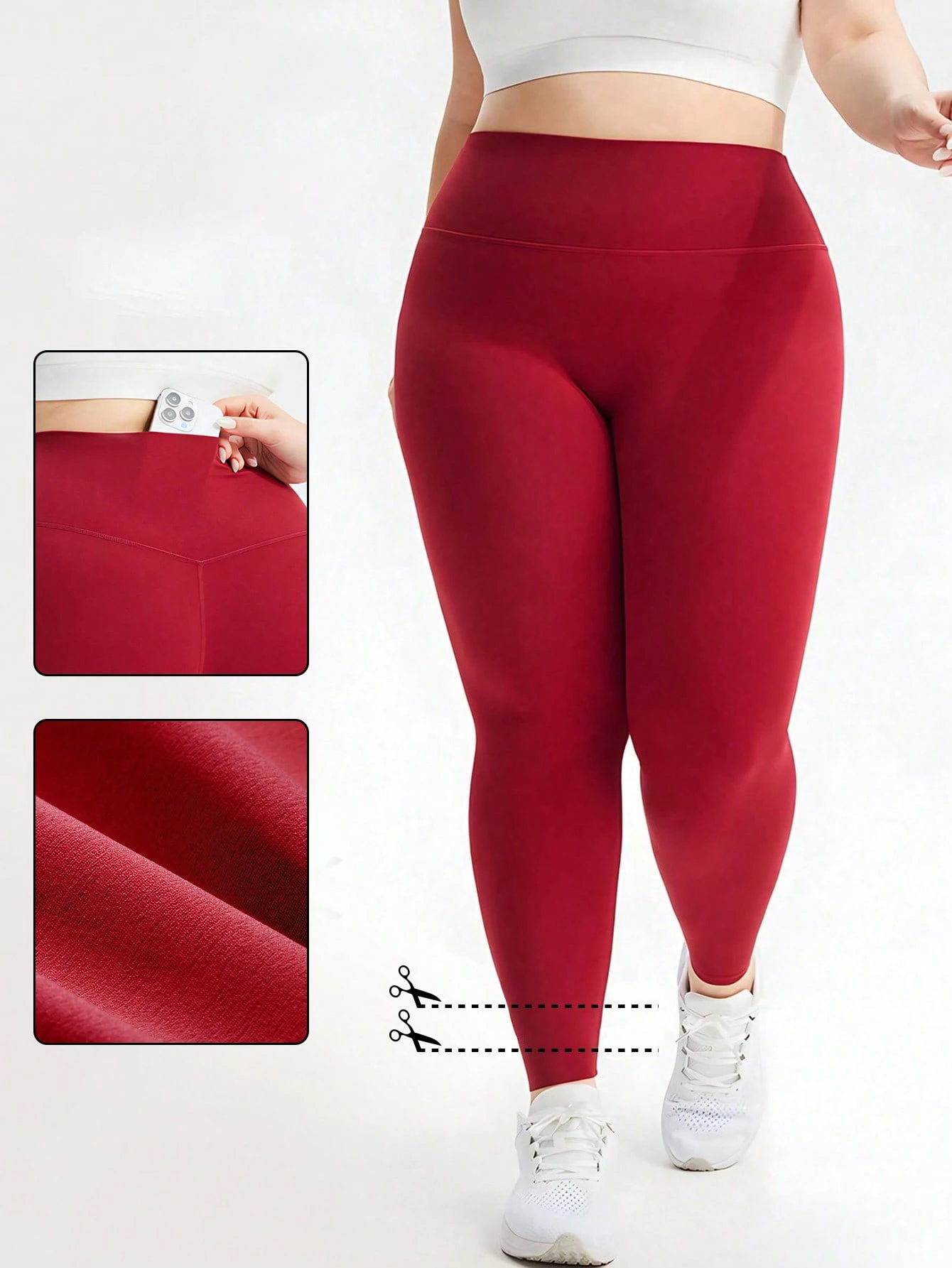 Plus Size Yoga Leggings Women High Waisted With Hidden Pocket Tummy Control Butt Lifting Fitness Workout Tights Gym Wear