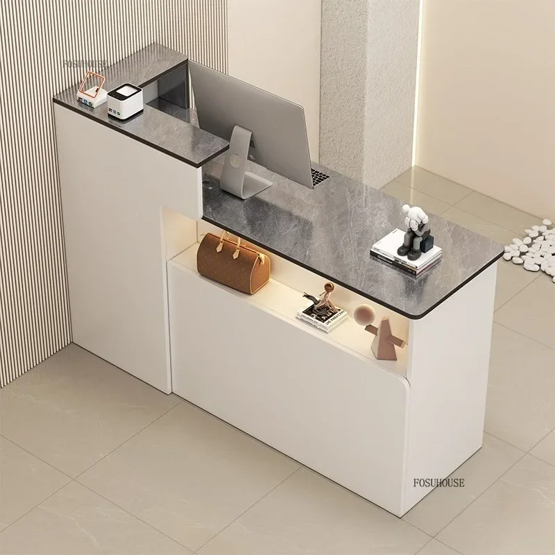 

Luxury Beauty Cashier Bar Counter Office Reception Desk Modern Salon Recepcion Desks Commercial Furniture Office Desks t