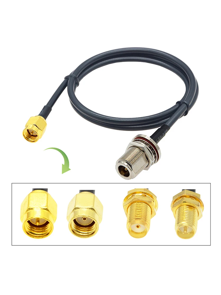 1PCS RG58 Kabel Waterdicht N Vrouwelijke Schot naar SMA/RP-SMA Mannelijke Vrouwelijke RF Coax Pigtail 3G 4G 5G LTE Antenne Extension Jumper - afbeelding 2