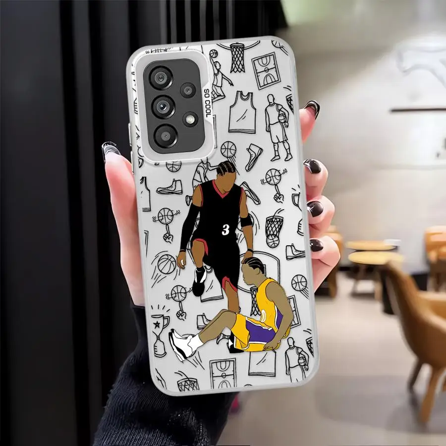 حافظة لهاتف سامسونج جالاكسي A30 A50 A04 A05 A06 A07 A72 A02 A03 A10 A20 A51 A52 A71 A54 A55 A56 غطاء الهاتف الخلفي كرة السلة الرياضة