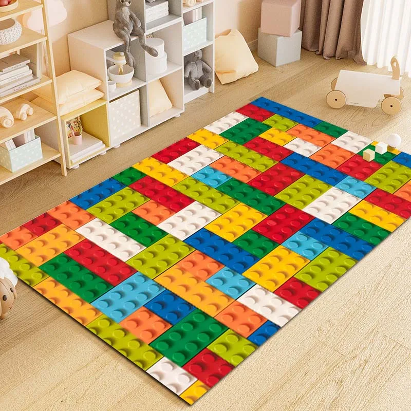 15 Size Puzzle Toys Printing Carpet Rug for Home Living Room Bedroom Sofa Decor Kids Play Area Rug Non-slip Floor Mat Gift Le-GO