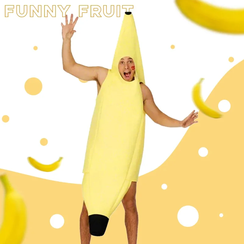 애니메이션 성인 unisex 재미 있은 바나나 정장 노란색 의상 빛 할로윈 과일 멋진 할로윈 파티 축제 댄스 복장 의상