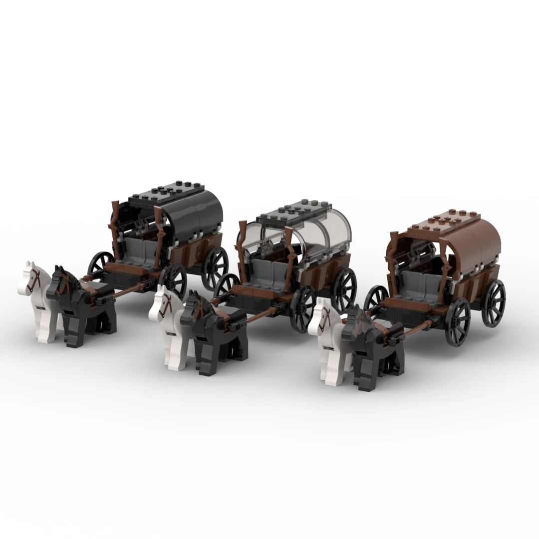 Medieval Carriage MOC Building Blocks Western Vintage Chariot Transport Carriage Model Children's Toys for Boys Christmas gifts