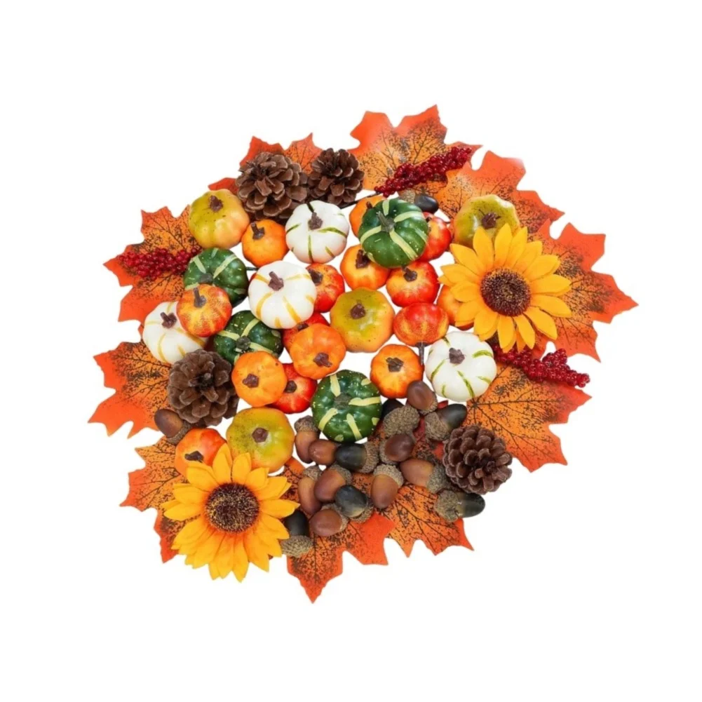 Pumpkin Decor Set 23 68 86 or 96 pcs Plastic For Mini Pumpkins for Seasonal Decorating For DIY Crafts and Autumn Table Displays
