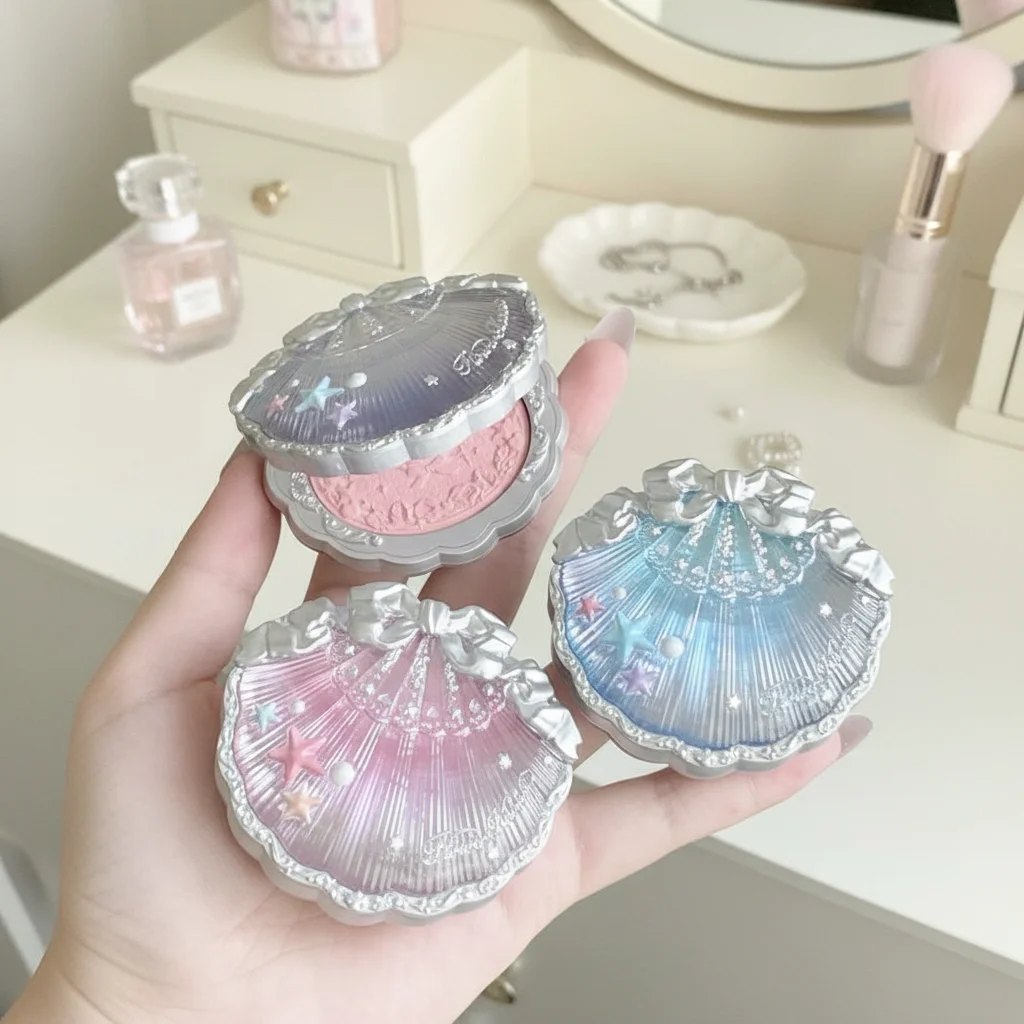 Shell's Jewel Zijde Satijn Blush Langdurige Fluwelen Afwerking Lichtgewicht Gezicht Wang Make-up Matte Blusher Poeder Gezichtscosmetica