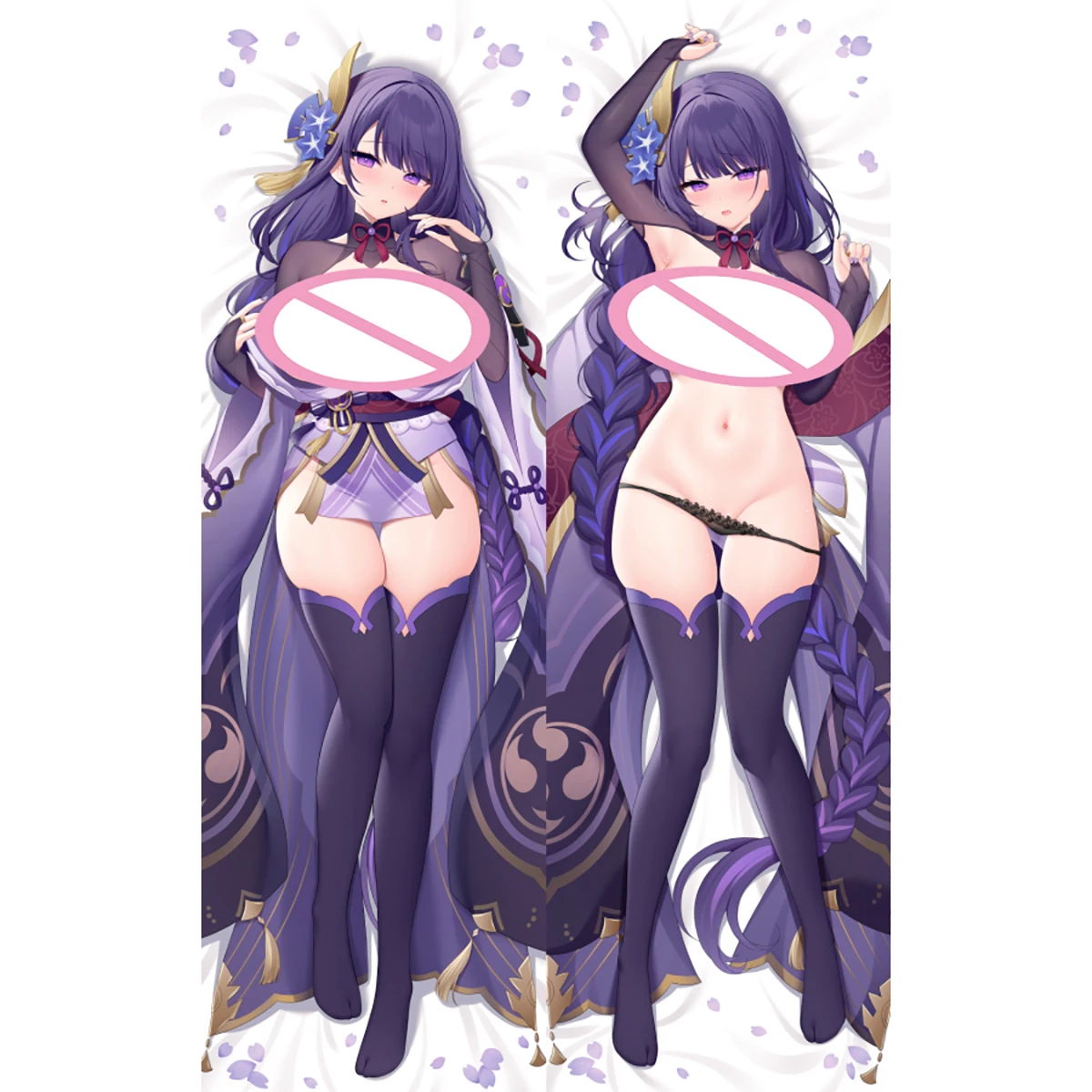 

Genshin Impact Anime Accessories Pillow Case Raiden Shogun Dakimakura Hugging Body Pillowcase Otaku Gifts