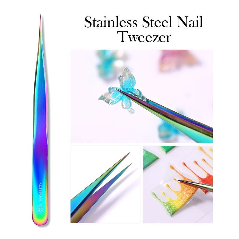 BORN PRETTY New Stainless Steel Cuticle Tweezer Trimmer Cuticle Scissors Dead Skin Remover For Nails Art Clippers Tools Manicure