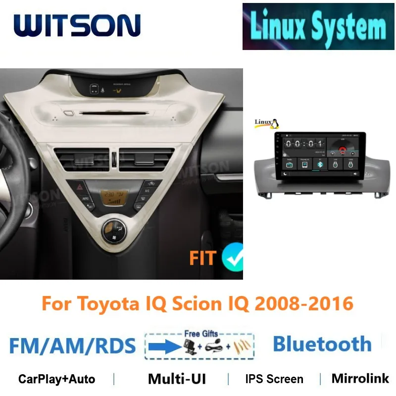 WITSON 9' Auto Stereo for Toyota IQ Scion IQ 2008-2016 Carplay GPS Multimedia Navigation System with Linux System