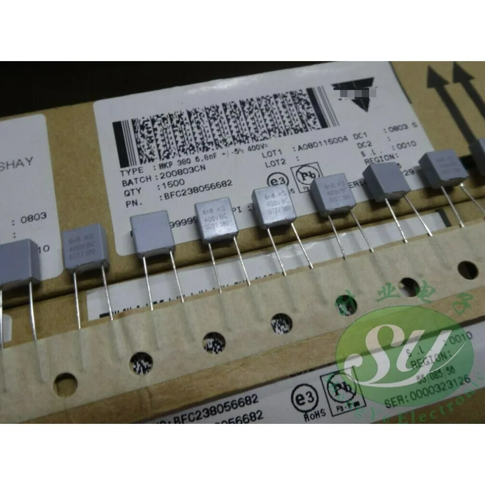 

50PCS MKP380 0.0068uf/400v 6.8nf 6800pf 6n8 682 brand new 5mm film capacitor