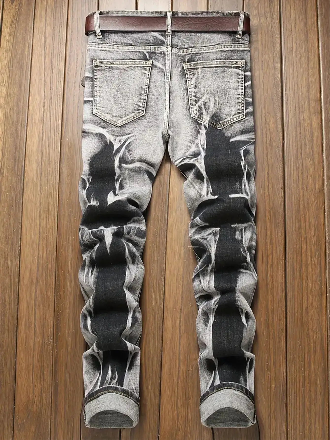 Men Classic Skinny Blue Denim Jeans Man Italian Style Stretch Ripped Denim Pants Quality Male Slim Fit Denim Trousers