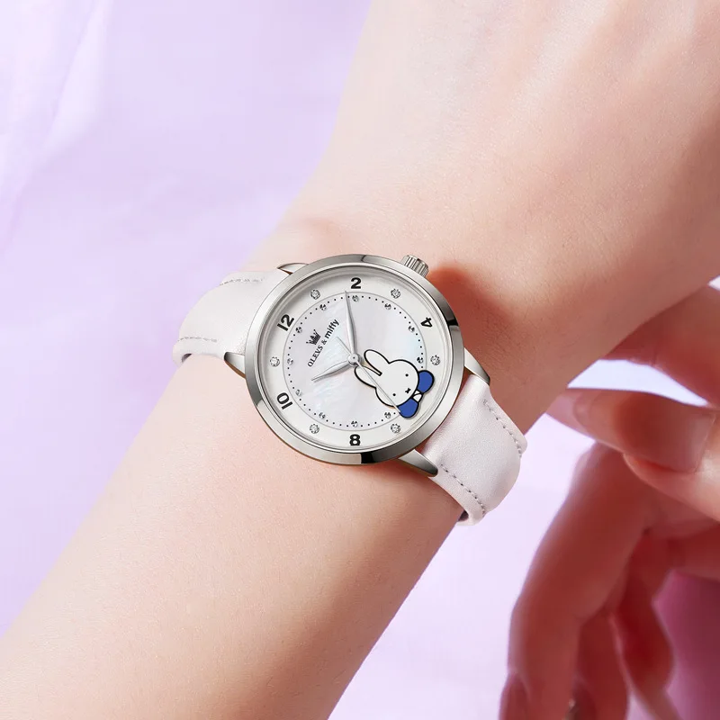 Kawaii Miffy Watch Night Light Waterproof Quartz Watch Women's Watch GIft Toy