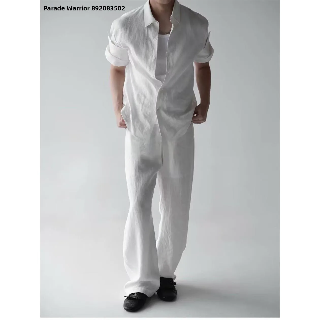 

Men's Loose Long Sleeve Cotton Linen Sun Protection Shirt Quick Dry Breathable Outerwear Spring Summer New Style White Shirt