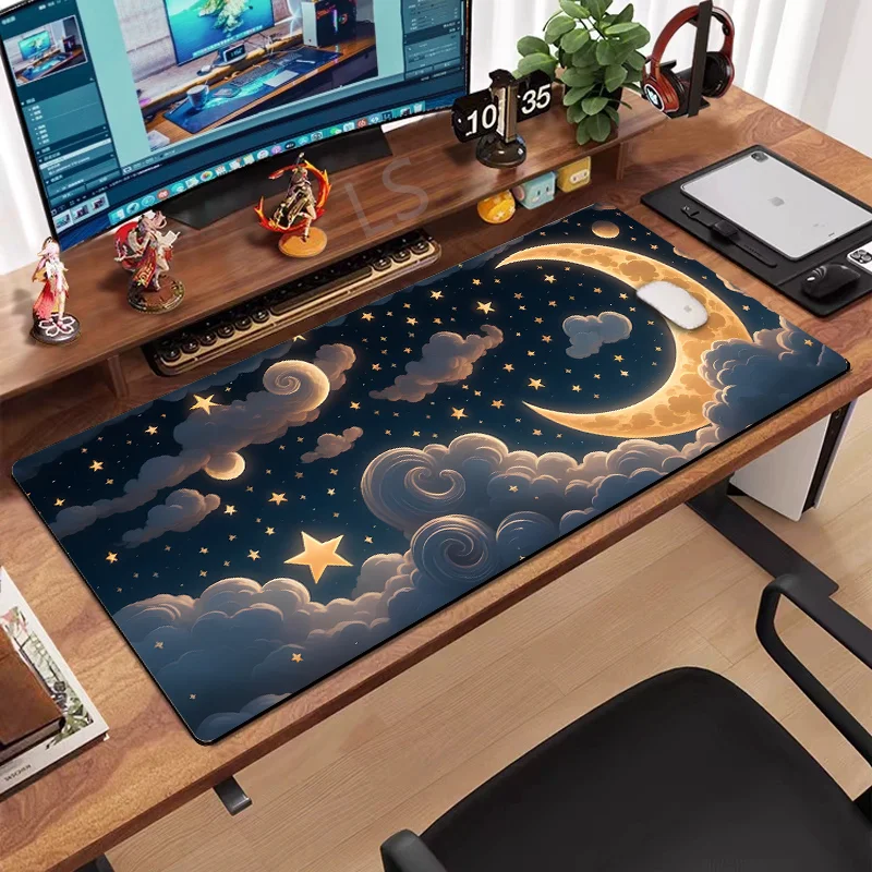 Starry Sky Planet Colourful Stylish Design Large Mouse Pad Non-Slip Computer Office Gaming Desk Mat Keyboard PC Gamers Carpet