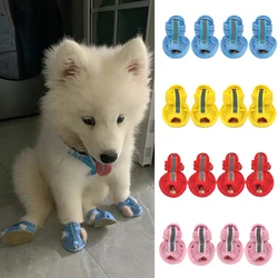 4pcs Summer Mesh Pet Sandals Shoes for Small Dogs Anti-Skid Cow Tendon Sole Puppy Dog Sneakers Chihuahua mascotas Accessories