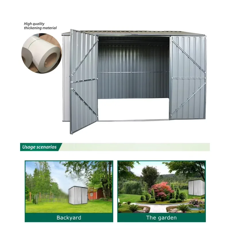 رائجة البيع G1008-H180-2H 10x8ft حديقة سقيفة تخزين كبيرة سقيفة تخزين جاهزة