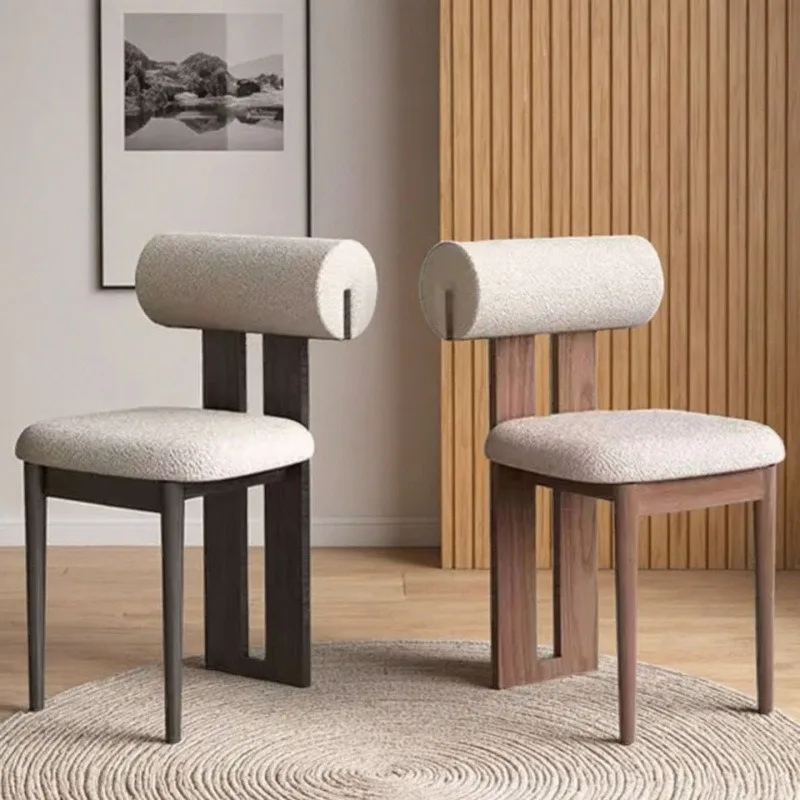 French retro dining chair home solid wood hippo dining chair cafe hotel homestay pick up