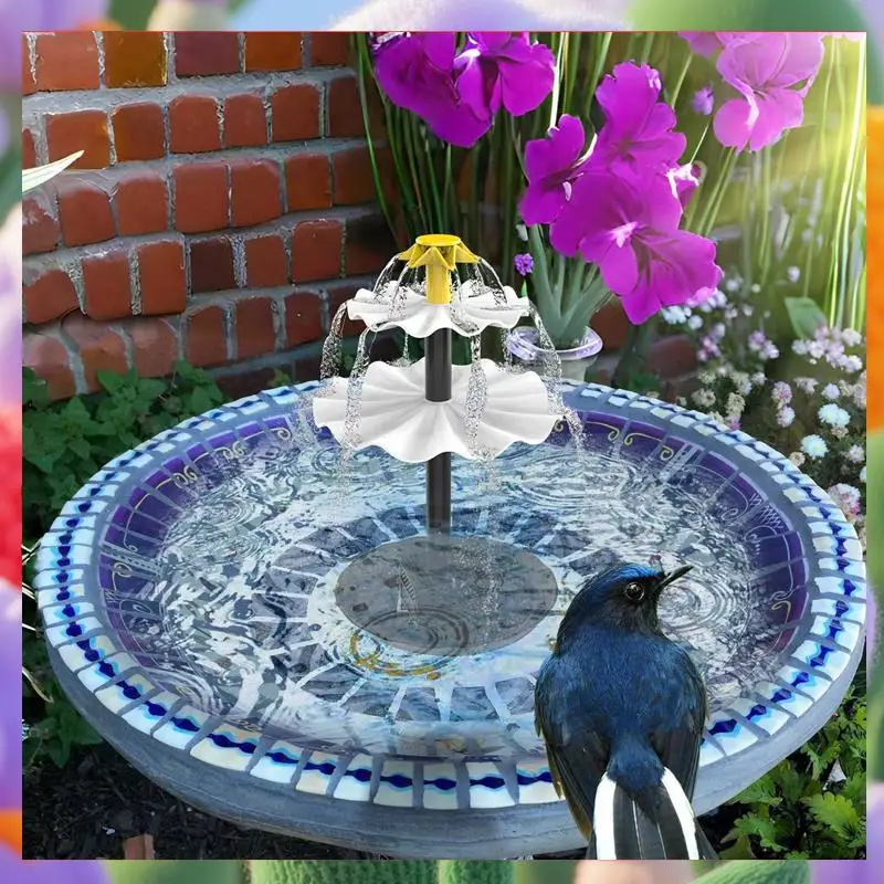 

3 Tiered Bird Bath With Solar Pump,DIY Solar Fountain Detachable And Suitable For Bird Bath, Garden Decoration,Outdoor-ABXK